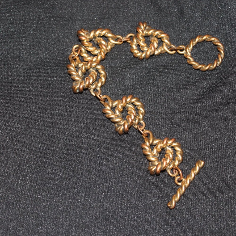 8.125" Brass on Copper Bracelet